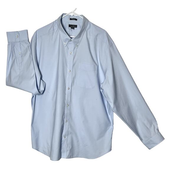 Eddie Bauer Mens Shirt Size 2XL Blue Long Sleeve Button Down Collar Pocket Cotto - Picture 1 of 11